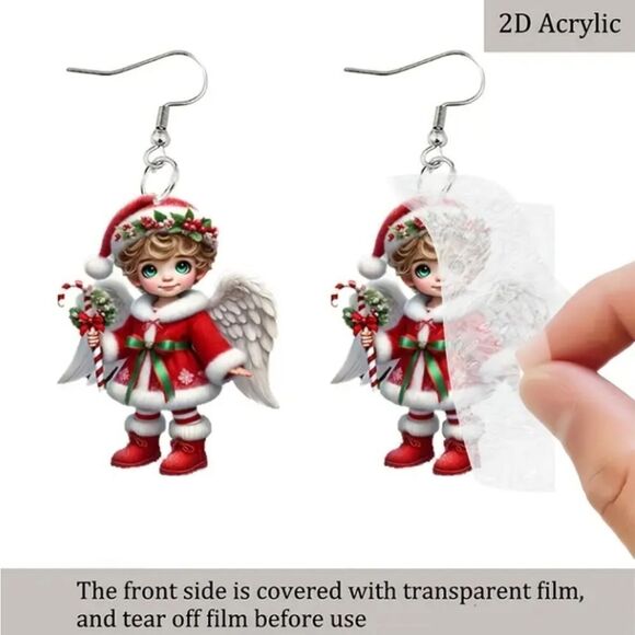Hand crafted holiday dangle earrings - Picture 8 of 8